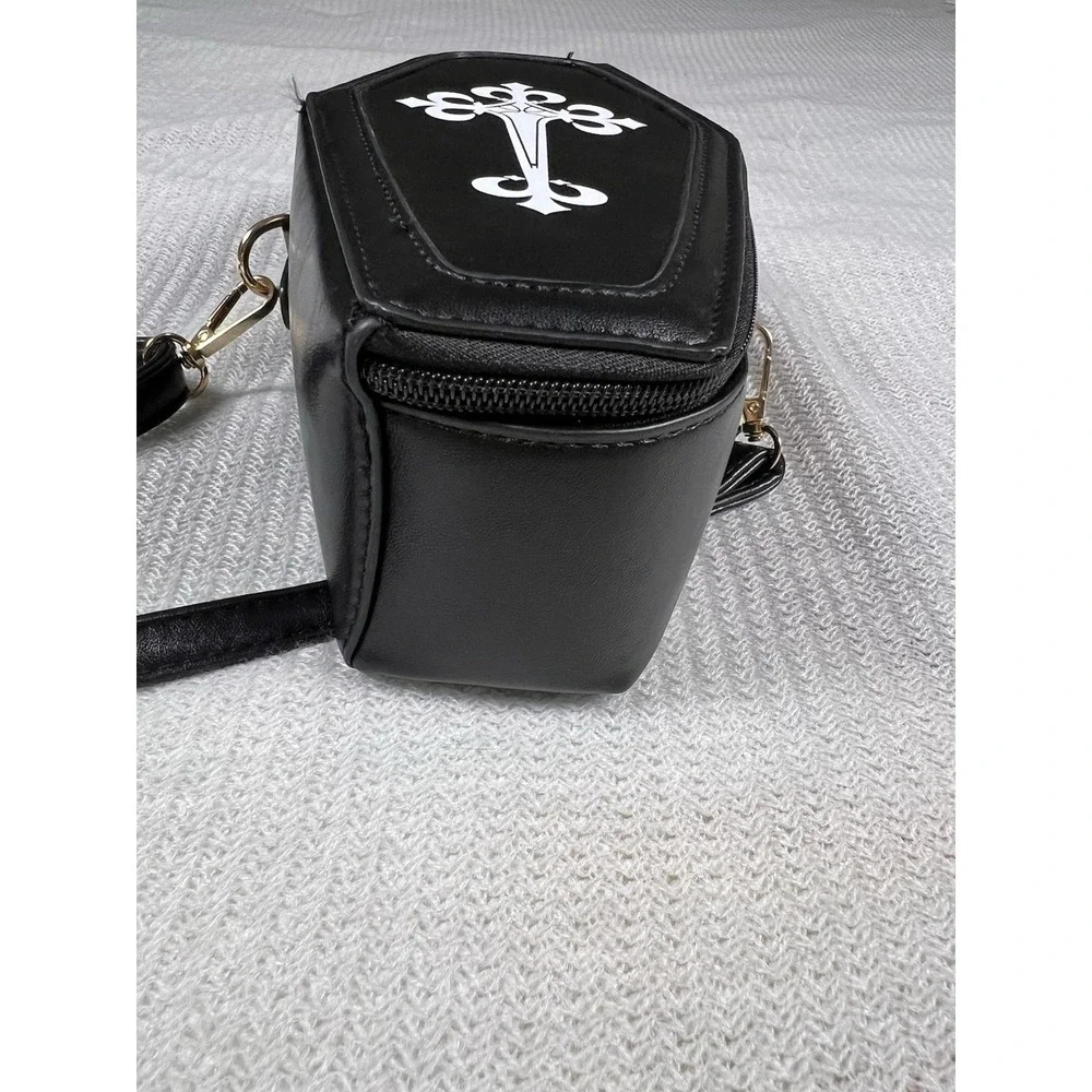Coffin Crossbody Bag Women Small Black Gothic Cross Spooky Alternative Vampire‎